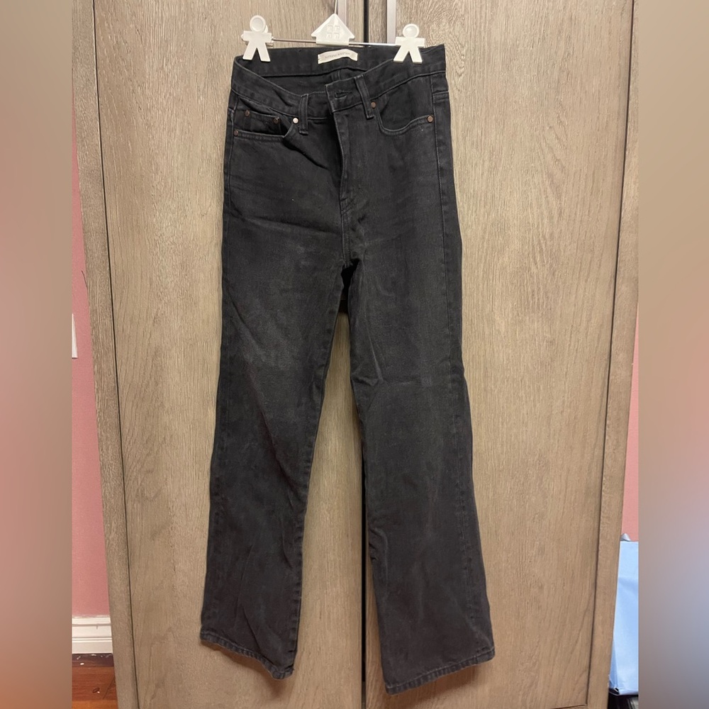 Nothing Written (korean brand) straight leg black jeans; worn once!; Size Small